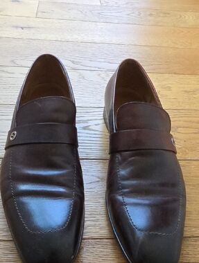 Gucci Men's Brown Leather Slip-On Loafers